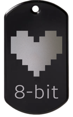 Heart container (full) 8-bit engraved tag