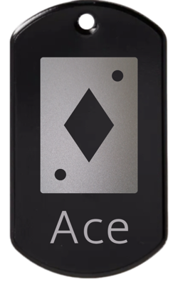 Ace engraved tag