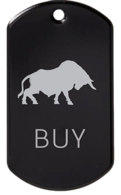 Bull (buy) engraved tag