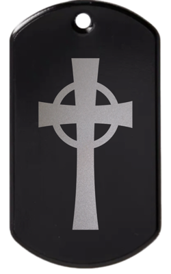 Spiritual cross #1 engraved tag
