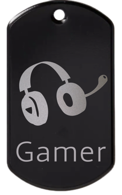 Headphones gamer engraved tag (style 1)