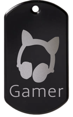 Headphones gamer engraved tag (style 2)
