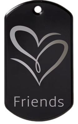 Hearts Best Friends (friends) engraved tag