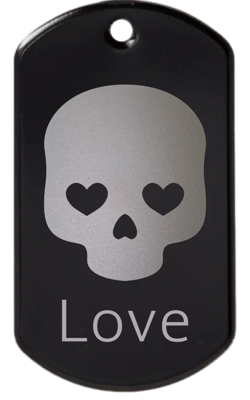 Love skull engraved tag #7