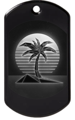 Synth Island engraved tag
