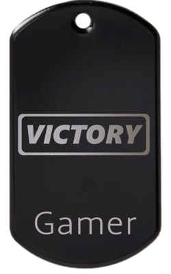 Victory gamer engraved tag