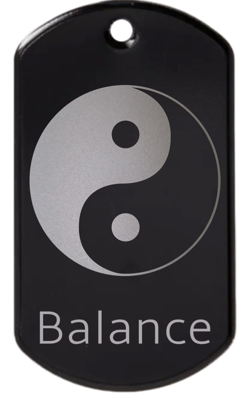 Balance Yin Yang engraved tag