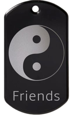 Yin Yang Best Friends (friends) engraved tag